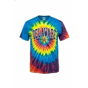 Colortone Delaware Tie Dye T-Shirt Mens Large Rainbow Spiral Cotton Short Sleeve